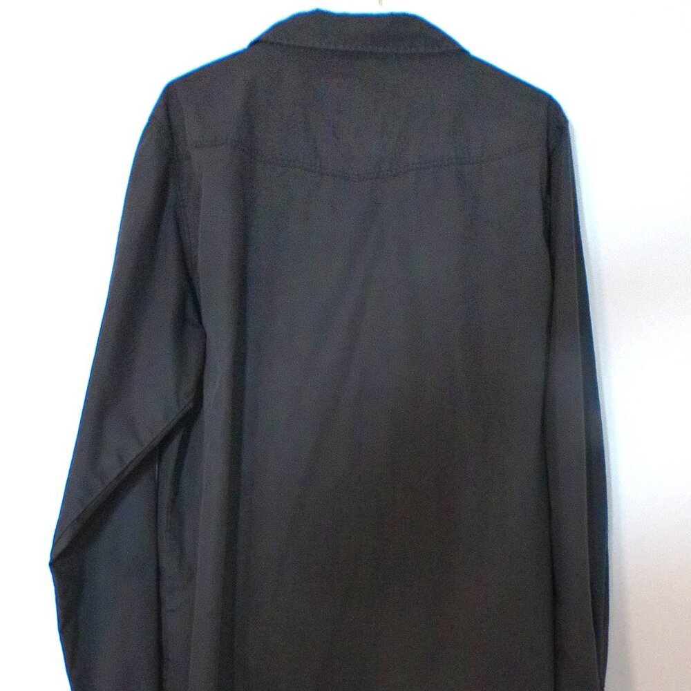 V&S Black Button Down Shirt – Men’s XXL – Plaid Trim Raw Hem - Picture 7 of 7
